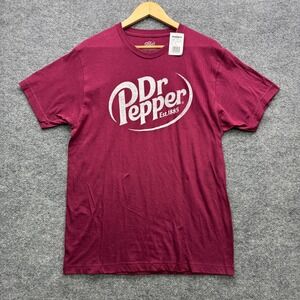 Dr Pepper TSM1KMAKRG T-Shirt Mens Large Red Short Sleeve Graphic Tee Athletic